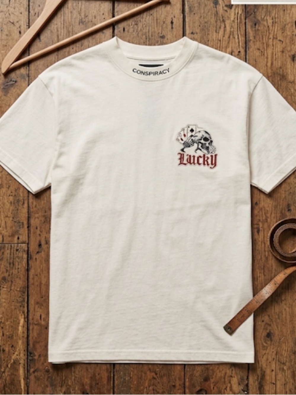Lucky Skulls White Graphic Men's Tee